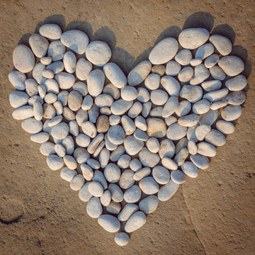 Heart of white stones