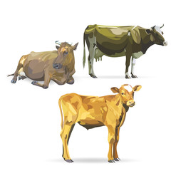 cow lying, vector