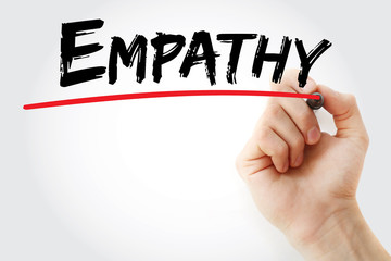 Hand writing Empathy with marker, concept background