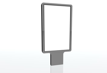 City light billboard surface to insert text, 3d rendering