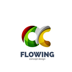 Vector set of abstract letter business logo icons