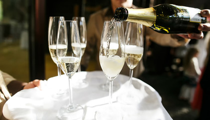 glasses with champagne
