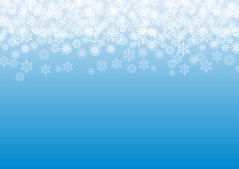 Vector winter background, snow on the sky