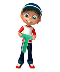 kid boy with T alphabate