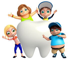 Kid boy and girl with Teeth