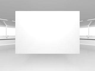 Fototapeta premium Blank Banner Board On Architecture Background