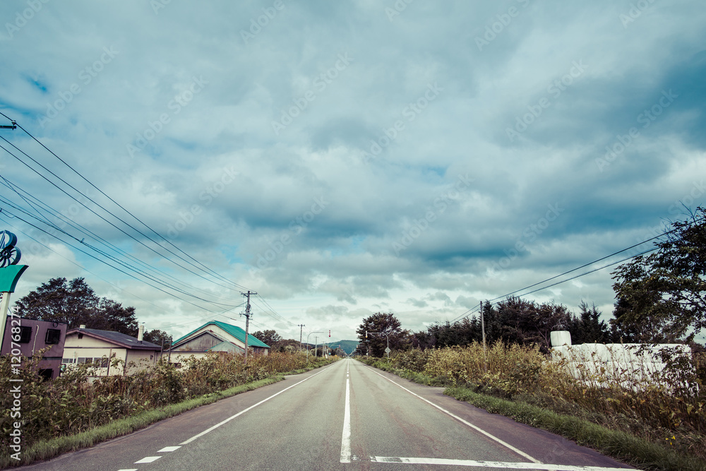 Canvas Prints 道路と曇り空