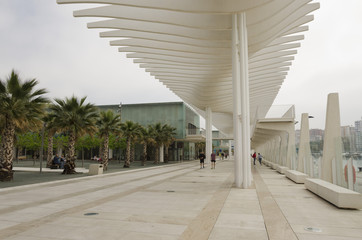 Muelle Uno promenade in Malaga Spain