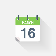 16 march calendar icon