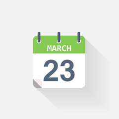 23 march calendar icon