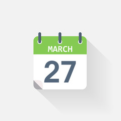 Fototapeta premium 27 march calendar icon