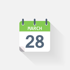 28 march calendar icon