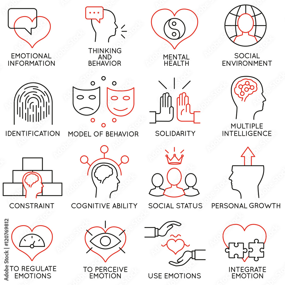Poster vector set of 16 icons related to business management, strategy, career progress and business proces