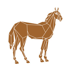 horse vector illustration geometric style 