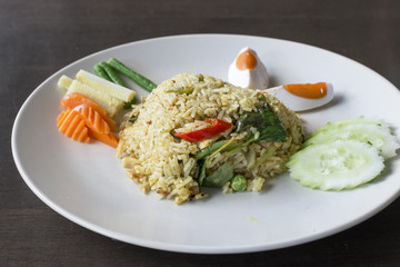 Fried rice with green curry, Thai Food