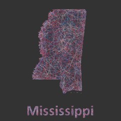 Mississippi line art map