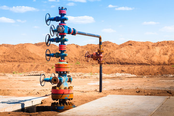 Oil Wellhead in the oil field