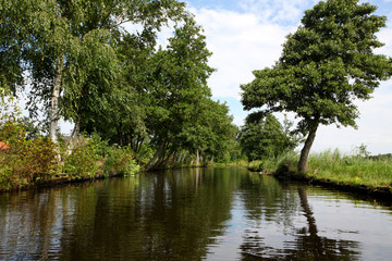 Canal just outside the dutch village Giethoorn