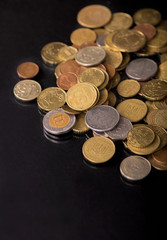 Stack Coins Over Black Background