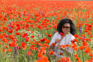 girl in poppies field
