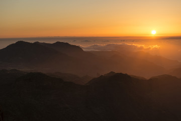 Atardecer desde el Roque Nublo con vista al Teide, Gran Canaria