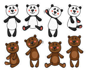 Collection of Bears and Pandas in different poses