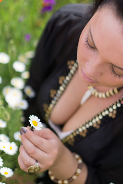 sexy girl with white flower