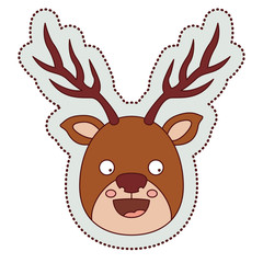 Reindeer cartoon icon. Merry Christmas season decoration figure theme. Isolated design. Vector illustration