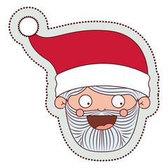 Santa cartoon icon. Merry Christmas season decoration figure theme. Isolated design. Vector illustration