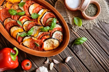 Cercles muraux Plats de repas Traditional French Ratatouille with herbs
