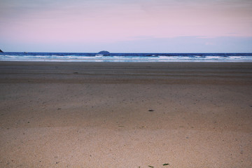 Early morning view over the beach at Polzeath Vintage Retro Filt