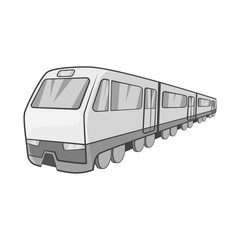 Suburban electric train icon in black monochrome style on a white background vector illustration