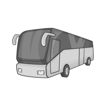 Tourist bus icon in black monochrome style on a white background vector illustration