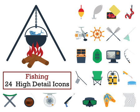 Set of 24 Fishing Icons