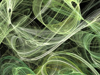Green chaotic fractal with curved lines