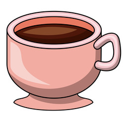 Coffee mug cartoon icon. Drink menu and breakfast theme. Isolated design. Vector illustration