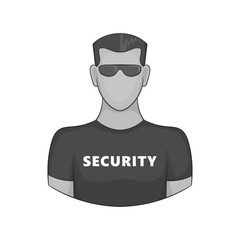 Security guard icon in black monochrome style on a white background vector illustration
