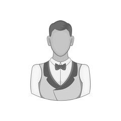 Casino croupier icon in black monochrome style on a white background vector illustration