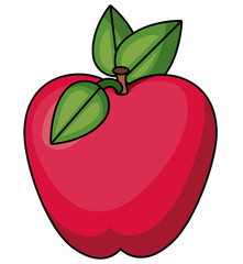Apple fruit icon. Organic and healthy food theme. Isolated design. Vector illustration