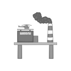 Oil platform icon in black monochrome style on a white background vector illustration
