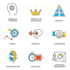 Vector set of icons related to career progress and business management. Infographics design elements - part 3