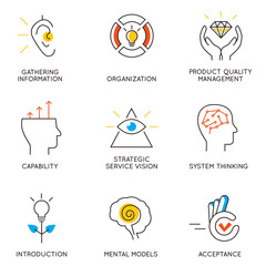 Vector set of icons related to career progress and business management. Infographics design elements - part 6