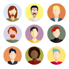 Icons with men of different nationalities for your design