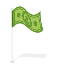 Dollar flag. Financial paced checkbox. Sign for capitalists. cap