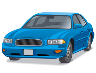 blue car sedan