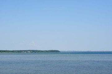 big lake under the blue sky