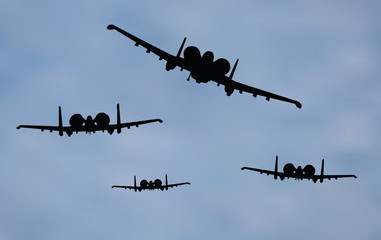 fighter plane on blue background