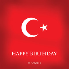 29 Ekim Cumhuriyet Bayraminiz kutlu olsun. Translation: 29 october Happy Republic Day Turkey. Greeting card design elements.