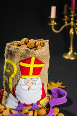 St. Nicholas' bag for children filled with traditional Dutch spicy cookies