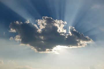 Fototapeta na wymiar The sun behind a cloud